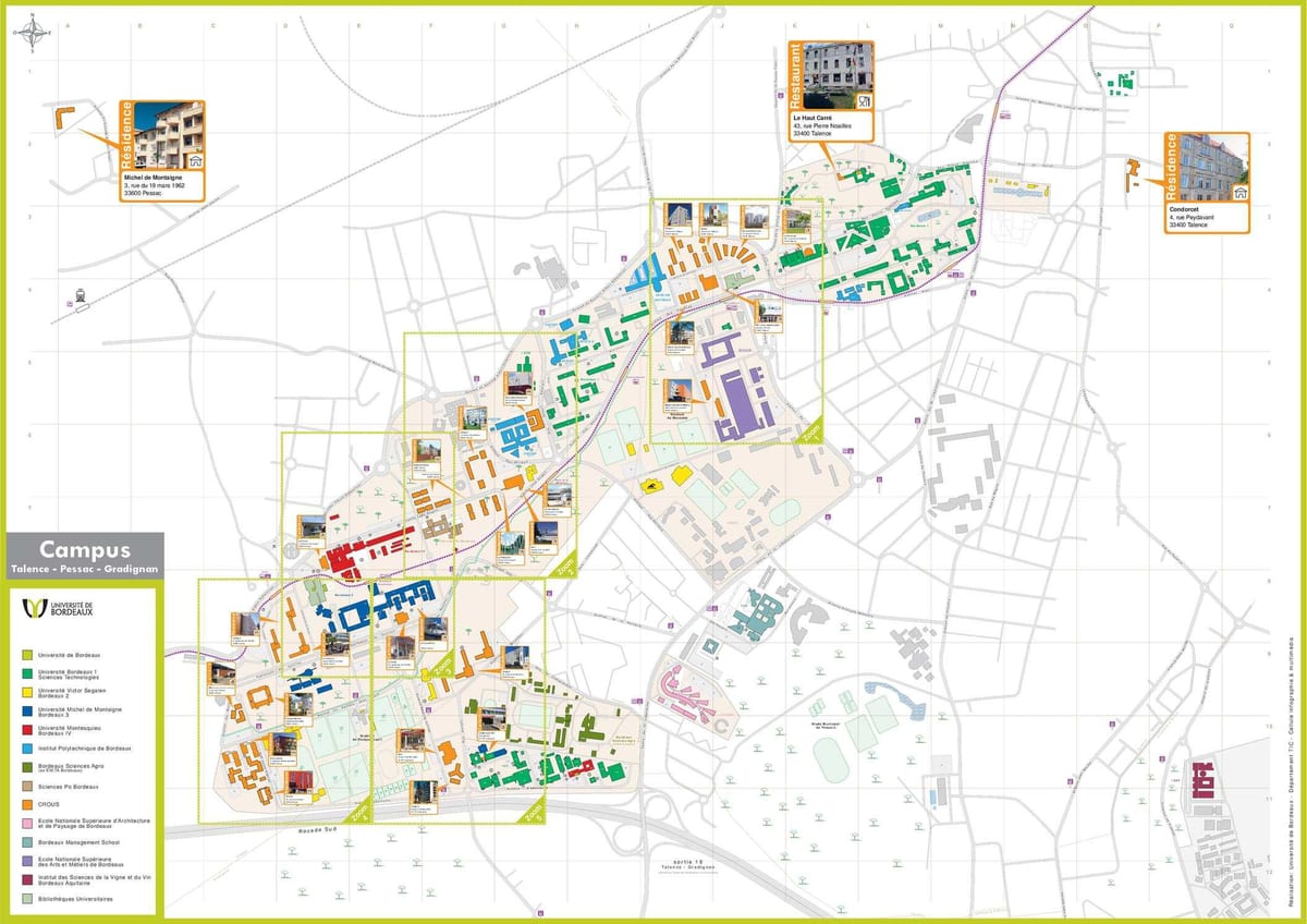 mapa Bordeaux školy