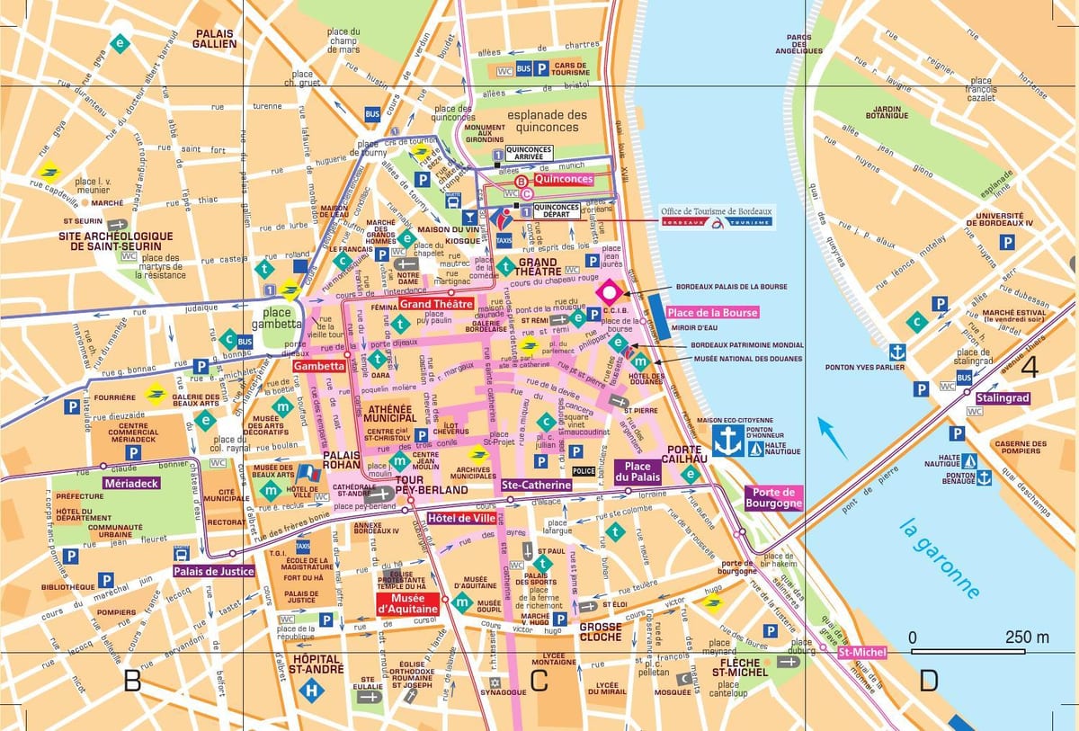 Bordeaux mapa města ke stažení