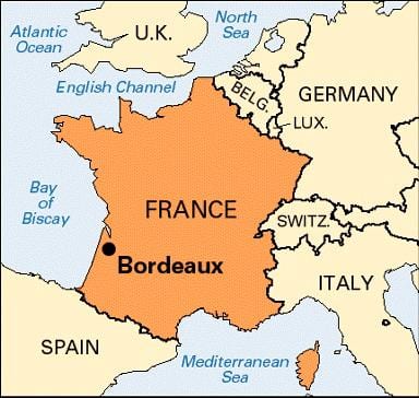 Bordeaux na mapě