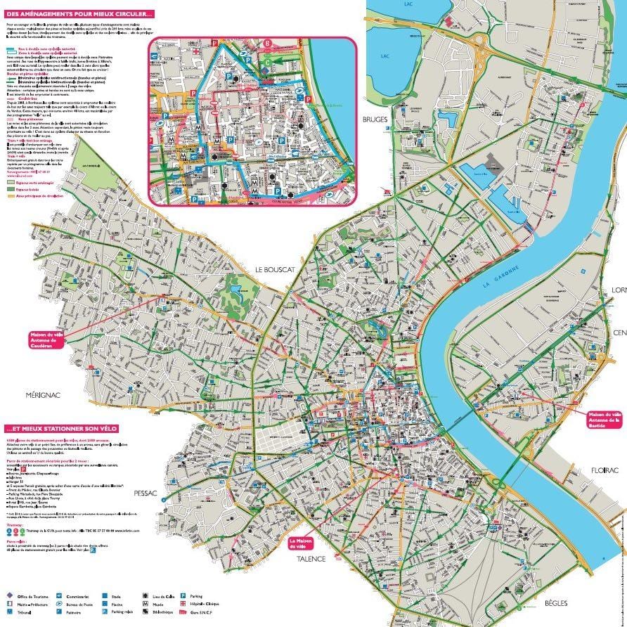 mapa Bordeaux kole