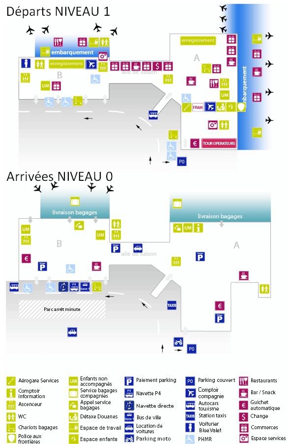 mapa Bordeaux letiště