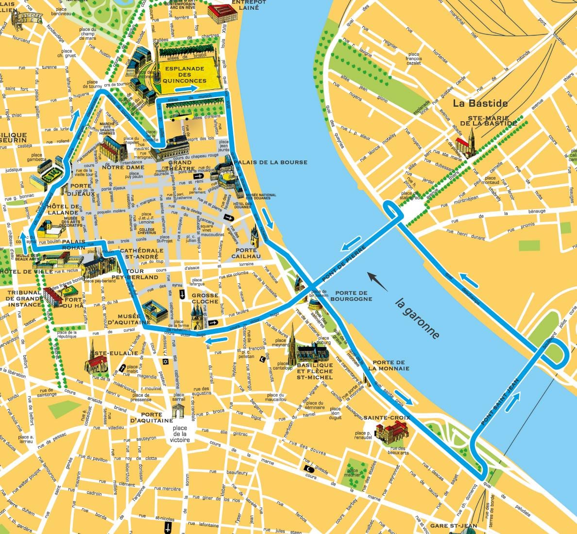 mapa Bordeaux památka
