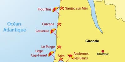 Mapa Bordeaux beach
