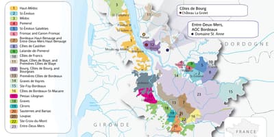 Mapa Bordeaux zámky