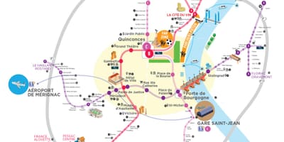Bordeaux veřejné dopravy mapu