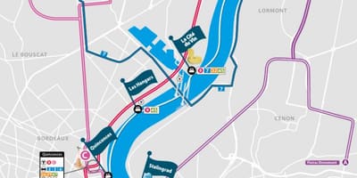 Mapa Bordeaux loď