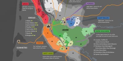 Mapa Bordeaux víno hloupost