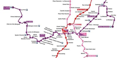 Bordeaux mapa metro