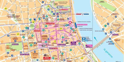 Mapa Bordeaux staré město