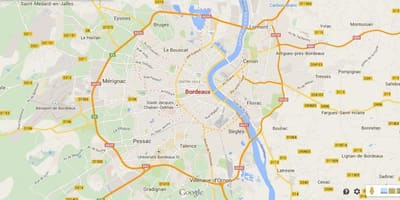 Mapa Bordeaux francie