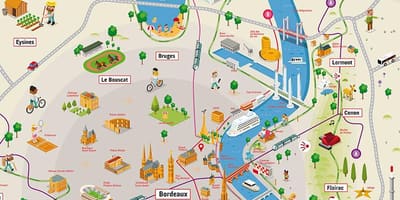 Bordeaux a okolí mapě